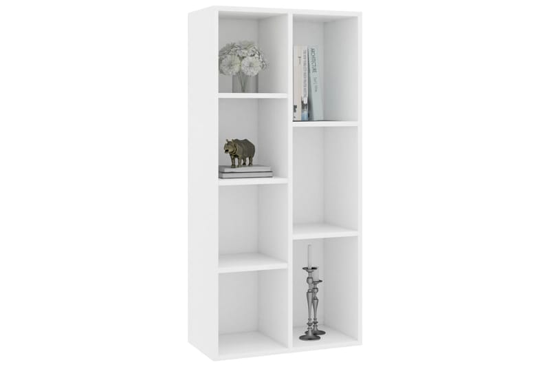 Bokhylla vit 50x25x106 cm spånskiva - Vit - Förvaring - Hylla - Bokhylla