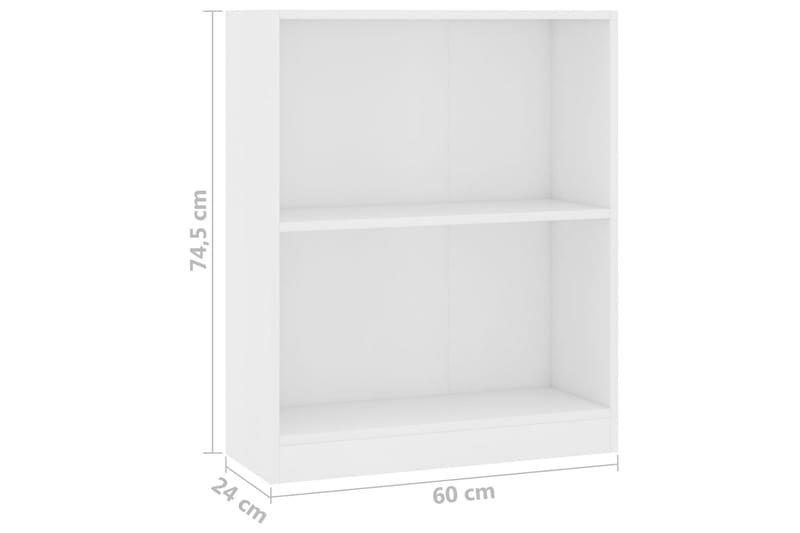 Bokhylla vit 60x24x74,5 cm spånskiva - Vit - Förvaring - Hylla - Bokhylla