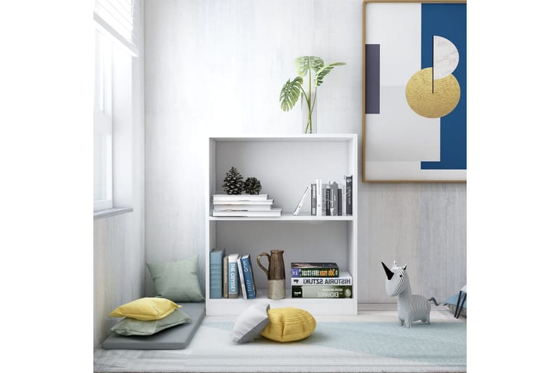 Bokhylla vit 60x24x74,5 cm spånskiva - Vit - Förvaring - Hylla - Bokhylla
