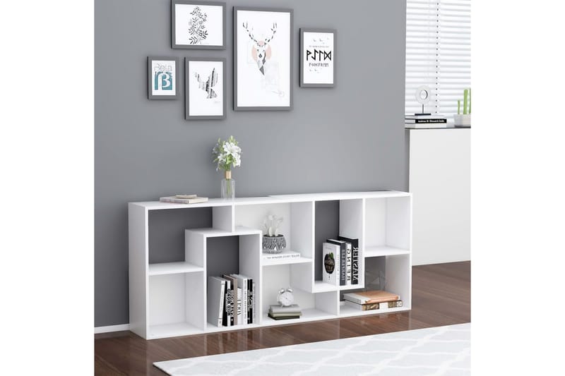 Bokhylla vit 67x24x161 cm spånskiva - Vit - Förvaring - Hylla - Bokhylla