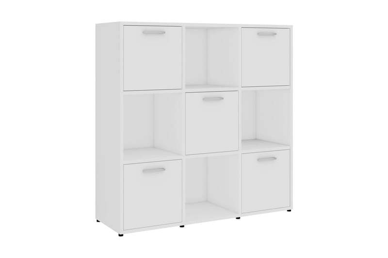 Bokhylla vit 90x30x90 cm spånskiva - Vit - Förvaring - Hylla - Bokhylla