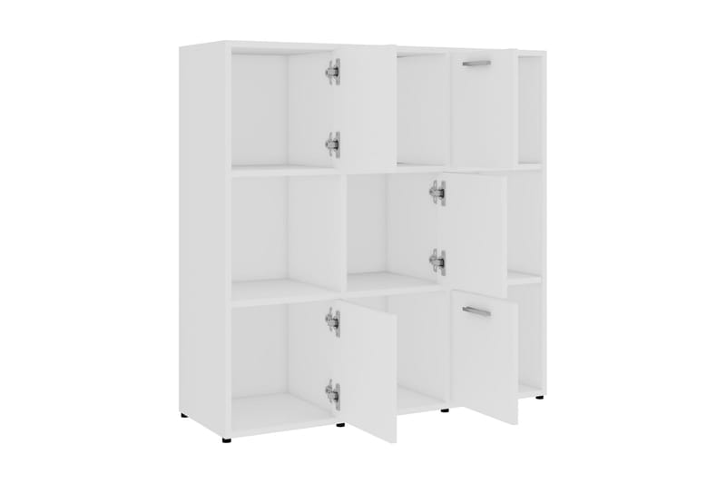 Bokhylla vit 90x30x90 cm spånskiva - Vit - Förvaring - Hylla - Bokhylla