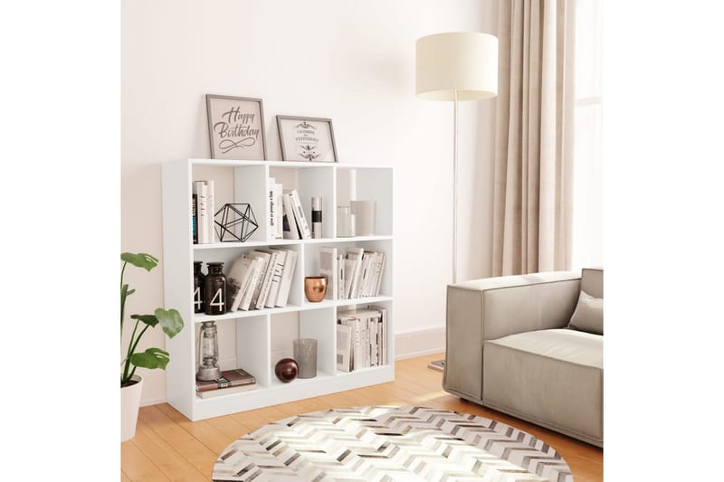 Bokhylla vit 97,5x29,5x100 cm spånskiva - Vit - Förvaring - Hylla - Bokhylla