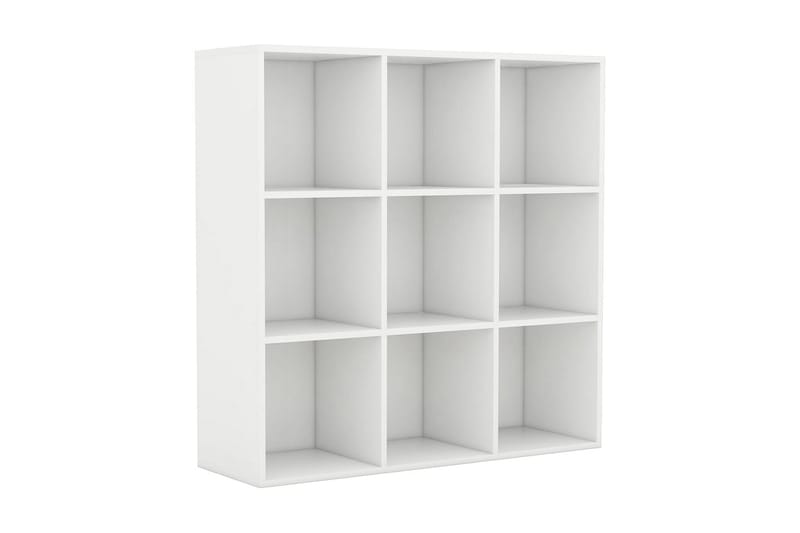 Bokhylla vit 98x30x98 cm spånskiva - Vit - Förvaring - Hylla - Bokhylla