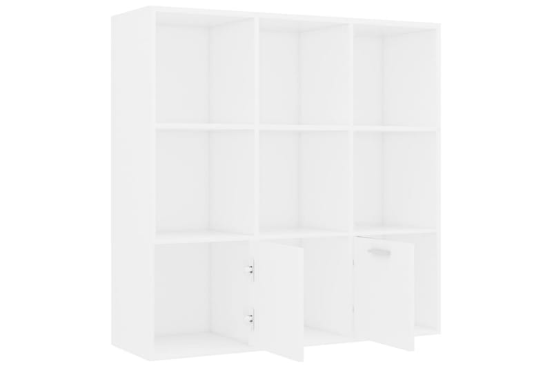 Bokhylla vit 98x30x98 cm spånskiva - Vit - Förvaring - Hylla - Bokhylla