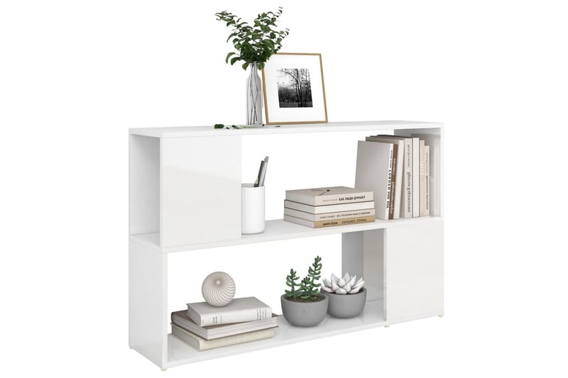 Bokhylla vit högglans 100x24x63 cm spånskiva - Vit högglans - Förvaring - Hylla - Bokhylla