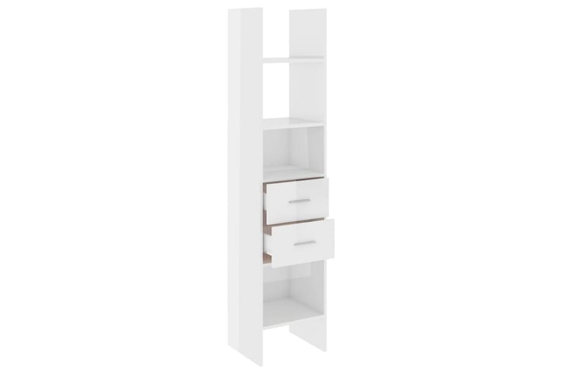 Bokhylla vit högglans 40x35x180 cm spånskiva - Vit - Förvaring - Hylla - Bokhylla