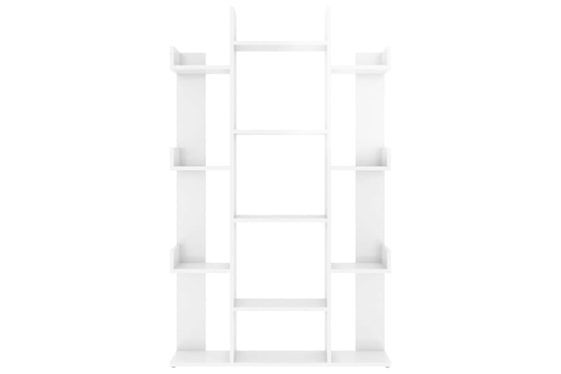 Bokhylla vit högglans 86x25,5x140 cm spånskiva - Vit - Förvaring - Hylla - Bokhylla
