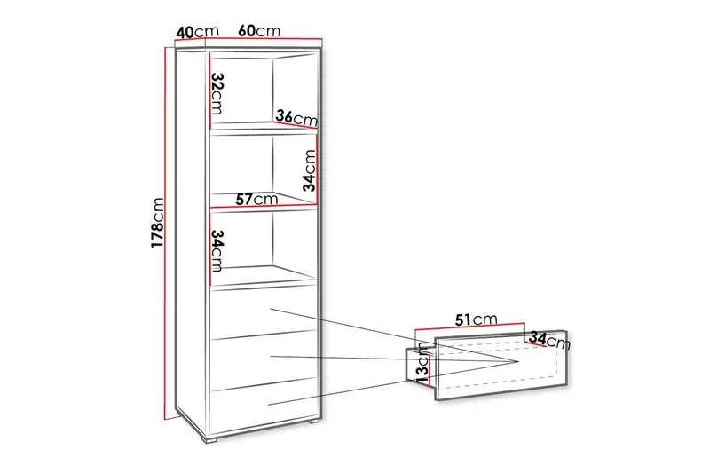 Bokhylla - Vit - Förvaring - Hylla - Bokhylla