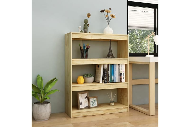 Bokhylla/Rumsavdelare 100x30x103 cm furu - Brun - Förvaring - Hylla - Bokhylla