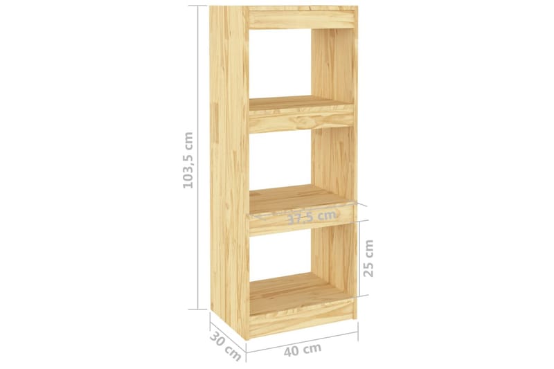 Bokhylla/Rumsavdelare 40x30x103,5 cm furu - Brun - Förvaring - Hylla - Bokhylla