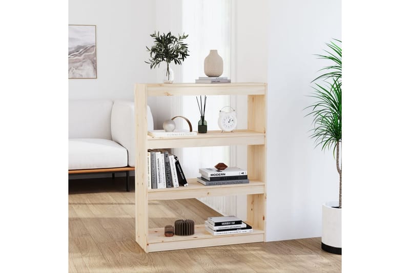 Bokhylla/rumsavdelare 80x30x103,5 cm massiv furu - Trä - Förvaring - Hylla - Bokhylla