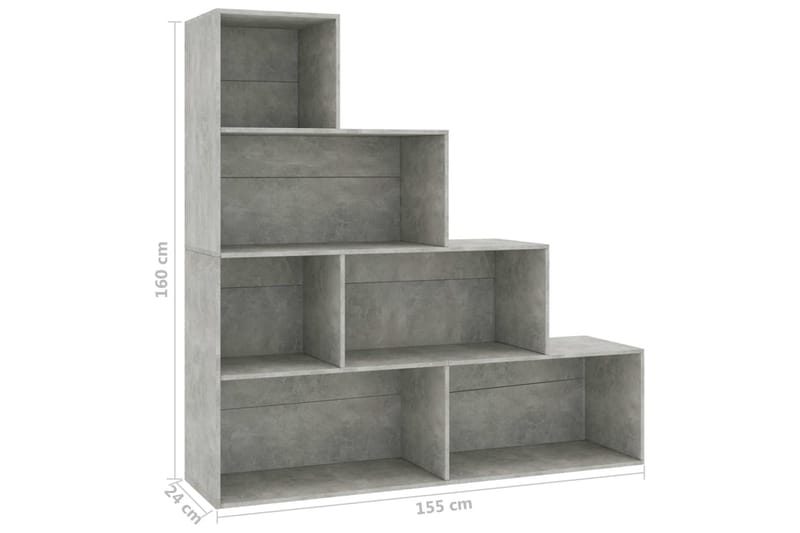 Bokhylla/Rumsavdelare betonggrå 155x24x160 cm spånskiva - Betonggrå - Förvaring - Hylla - Bokhylla