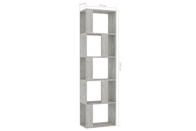 Bokhylla/Rumsavdelare betonggrå 45x24x159 cm spånskiva - Grå - Förvaring - Hylla - Bokhylla