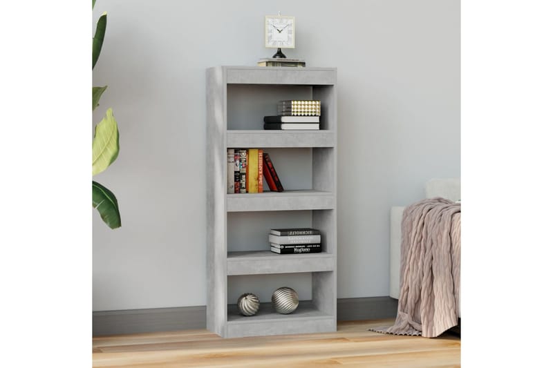 Bokhylla/Rumsavdelare betonggrå 60x30x135 cm konstruerat trä - Grå - Förvaring - Hylla - Bokhylla