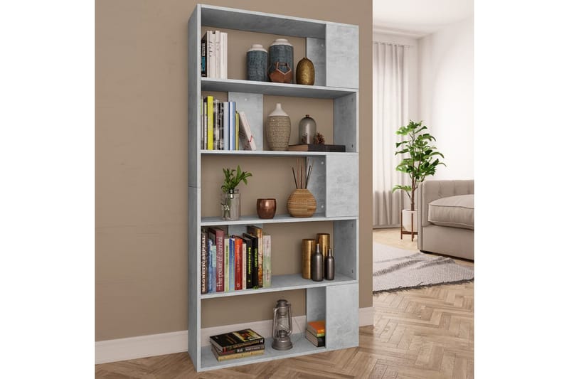 Bokhylla/Rumsavdelare betonggrå 80x24x159 cm spånskiva - Grå - Förvaring - Hylla - Bokhylla