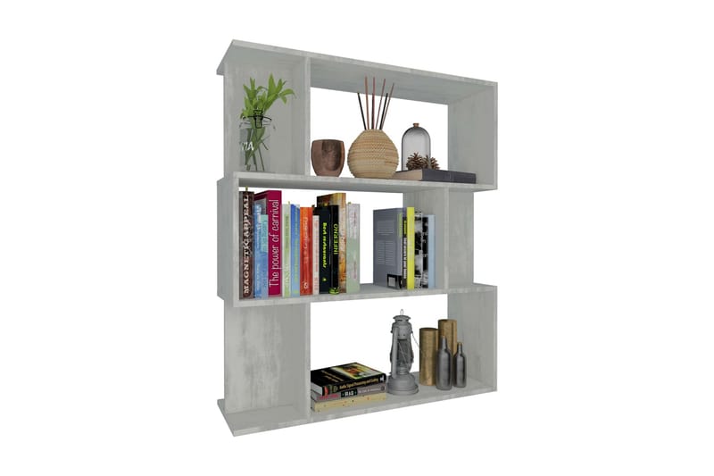 Bokhylla/Rumsavdelare betonggrå 80x24x96 cm spånskiva - Grå - Förvaring - Hylla - Bokhylla