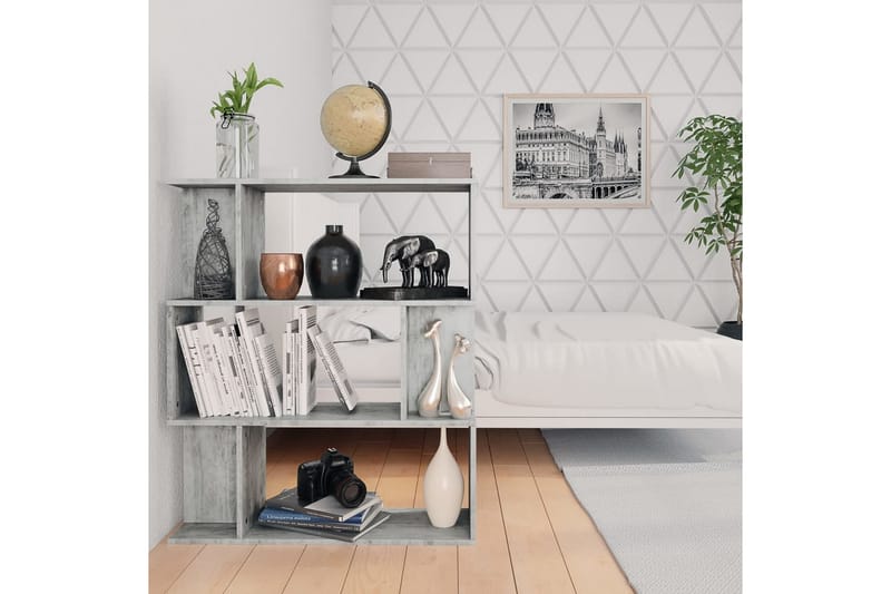 Bokhylla/Rumsavdelare betonggrå 80x24x96 cm spånskiva - Grå - Förvaring - Hylla - Bokhylla