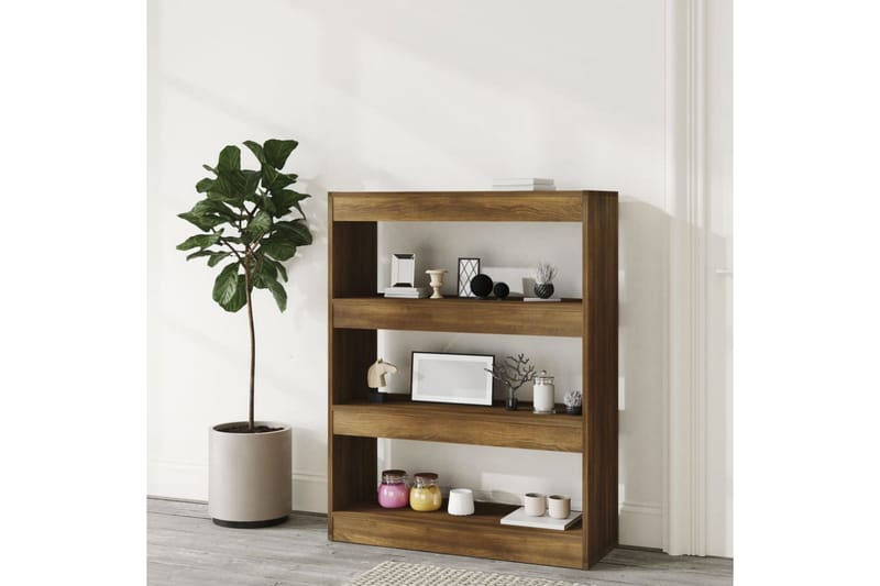 Bokhylla/Rumsavdelare brun 80x30x103 cm konstruerat trä - Brun - Förvaring - Hylla - Bokhylla