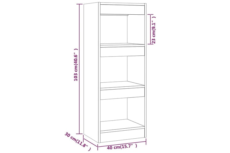 Bokhylla/Rumsavdelare brun ek 40x30x103 cm spånskiva - Brun - Förvaring - Hylla - Bokhylla
