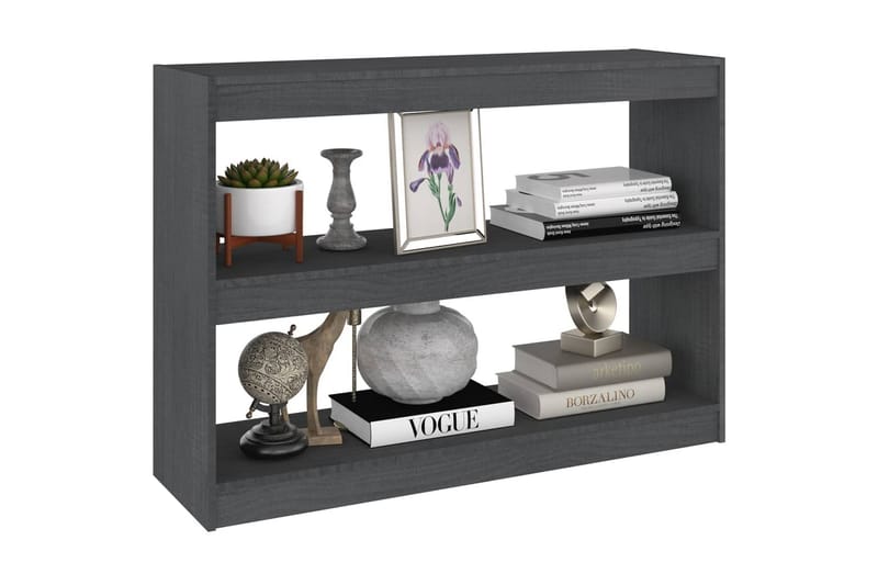 Bokhylla/Rumsavdelare grå 100x30x71,5 cm furu - Gr�å - Förvaring - Hylla - Bokhylla