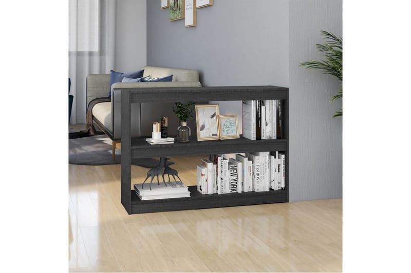 Bokhylla/Rumsavdelare grå 100x30x71,5 cm furu - Grå - Förvaring - Hylla - Bokhylla