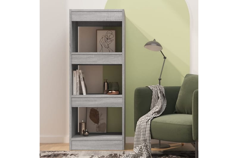 Bokhylla/Rumsavdelare grå sonoma-ek 40x30x103 cm spånskiva - Grå - Förvaring - Hylla - Bokhylla