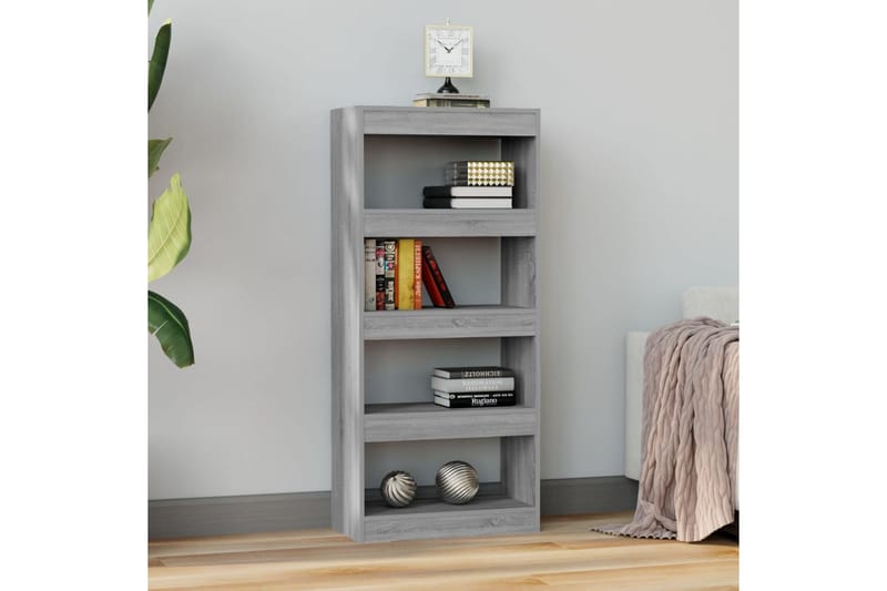 Bokhylla/Rumsavdelare grå sonoma-ek 60x30x135 cm - Grå - Förvaring - Hylla - Bokhylla