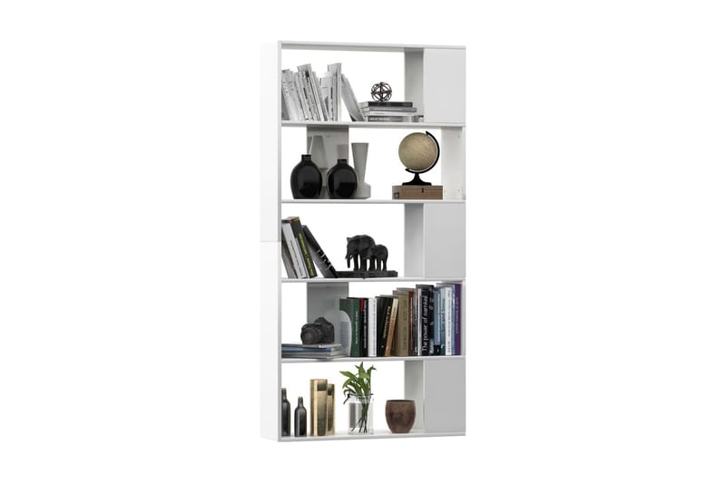 Bokhylla/Rumsavdelare högglans vit 80x24x159 cm - Vit - Förvaring - Hylla - Bokhylla