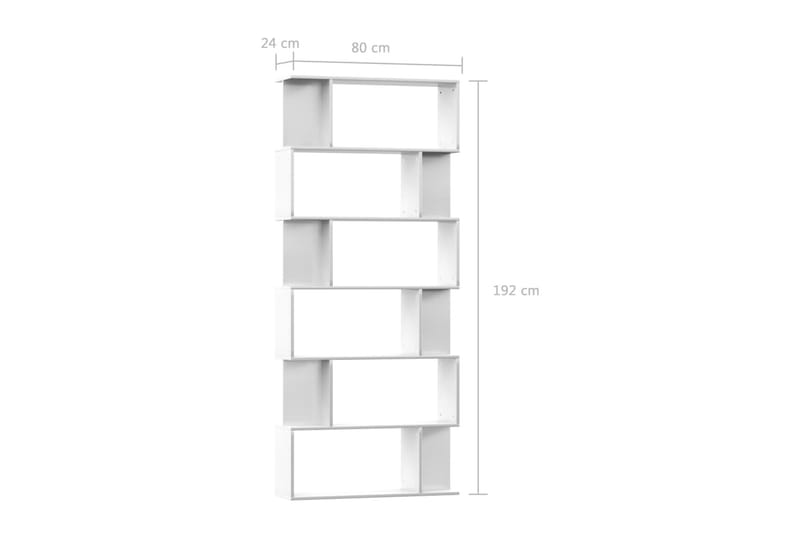 Bokhylla/Rumsavdelare högglans vit 80x24x192 cm - Vit - Förvaring - Hylla - Bokhylla