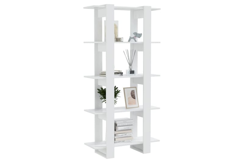 Bokhylla/Rumsavdelare högglans vit 80x30x160 cm - Vit - Förvaring - Hylla - Bokhylla