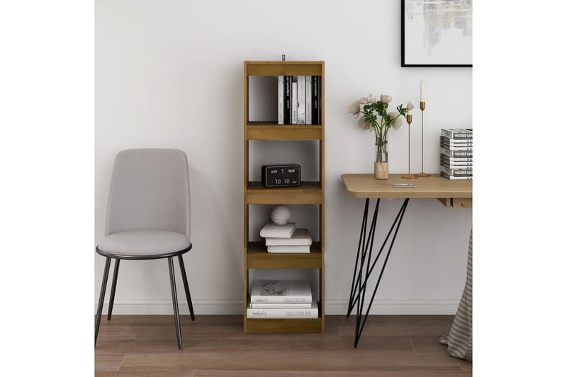 Bokhylla/Rumsavdelare honungsbrun 40x30x135,5 cm furu - Honung - Förvaring - Hylla - Bokhylla