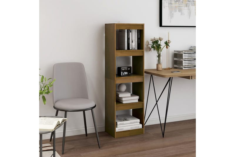 Bokhylla/Rumsavdelare honungsbrun 40x30x135,5 cm furu - Honung - Förvaring - Hylla - Bokhylla
