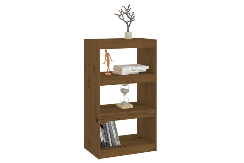 Bokhylla/rumsavdelare honungsbrun 60x30x103,5 cm furu - Honung - Förvaring - Hylla - Bokhylla