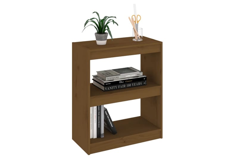 Bokhylla/Rumsavdelare honungsbrun 60x30x71,5 cm massiv furu - Honung - Förvaring - Hylla - Bokhylla