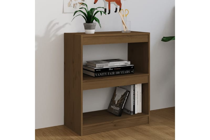 Bokhylla/Rumsavdelare honungsbrun 60x30x71,5 cm massiv furu - Honung - Förvaring - Hylla - Bokhylla