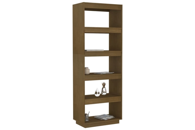 Bokhylla/rumsavdelare honungsbrun 60x35x167 cm massiv furu - Brun - Förvaring - Hylla - Bokhylla