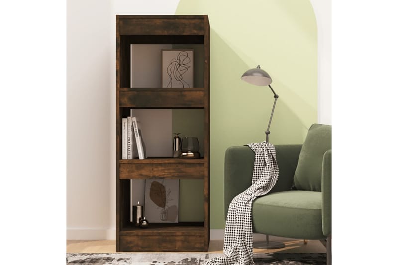 Bokhylla/Rumsavdelare rökfärgad ek 40x30x103 cm spånskiva - Brun - Förvaring - Hylla - Bokhylla