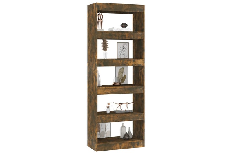 Bokhylla/Rumsavdelare rökfärgad ek 60x30x166 cm spånskiva - Brun - Förvaring - Hylla - Bokhylla