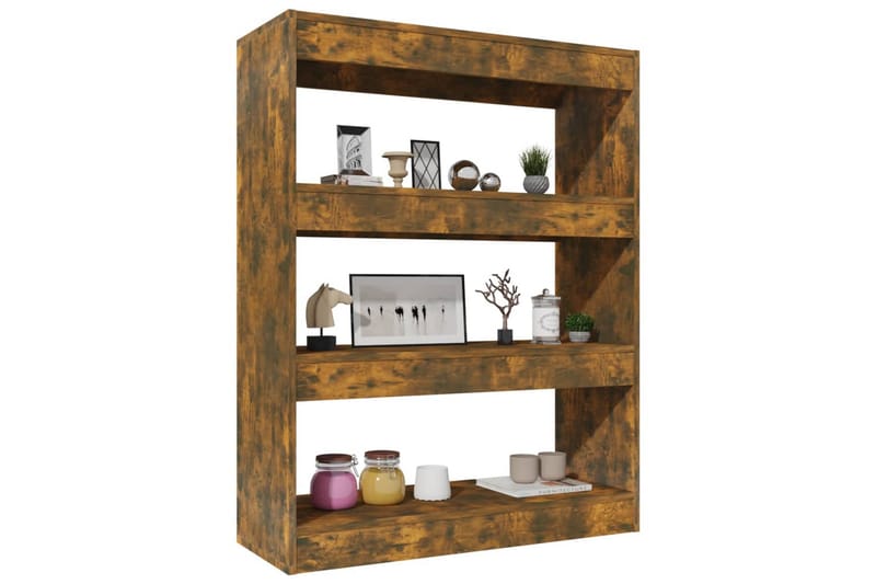 Bokhylla/Rumsavdelare rökfärgad ek 80x30x103 cm konstruerat - Brun - Förvaring - Hylla - Bokhylla