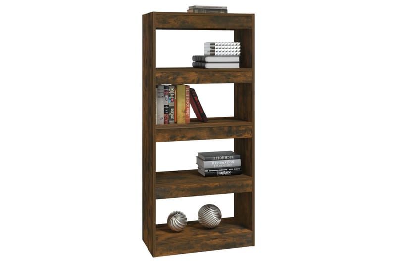 Bokhylla/rumsavdelare rökfärgat ek 60x30x135 cm konstruerat - Brun - Förvaring - Hylla - Bokhylla