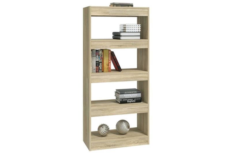 Bokhylla/Rumsavdelare sonoma-ek 60x30x135 cm konstruerat trä - Brun - Förvaring - Hylla - Bokhylla