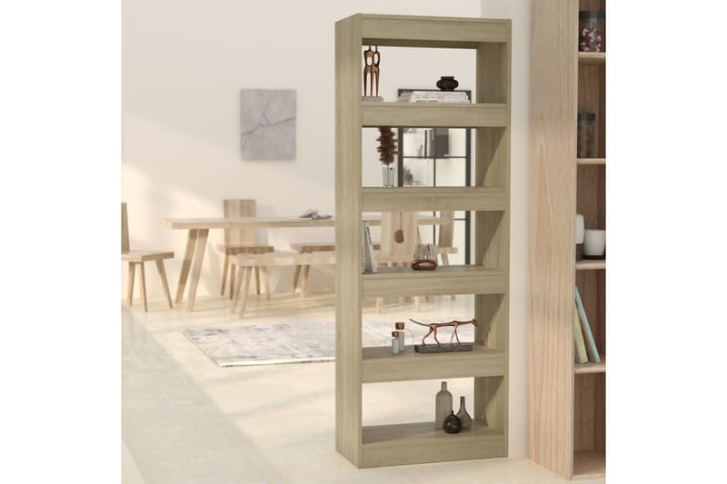 Bokhylla/Rumsavdelare sonoma-ek 60x30x166 cm spånskiva - Brun - Förvaring - Hylla - Bokhylla