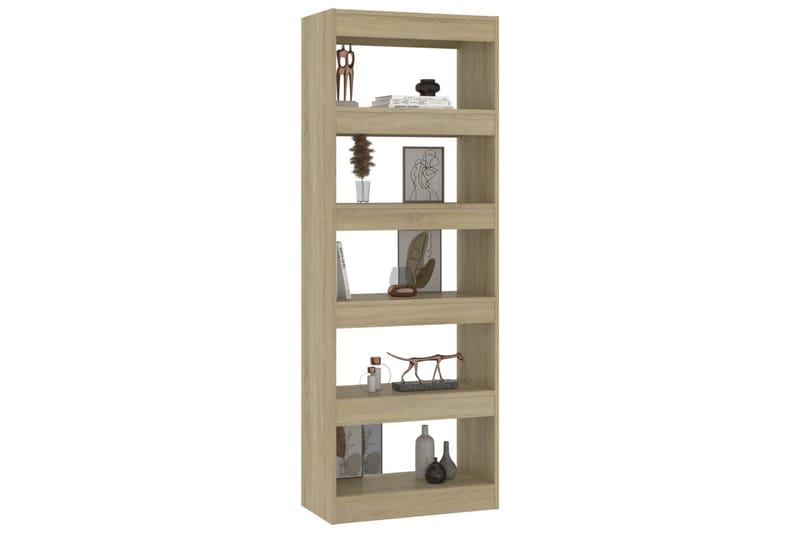 Bokhylla/Rumsavdelare sonoma-ek 60x30x166 cm spånskiva - Brun - Förvaring - Hylla - Bokhylla