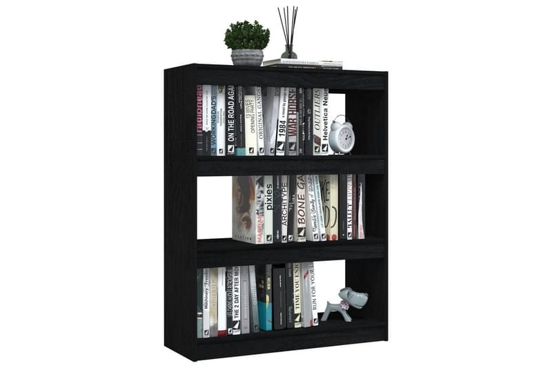 Bokhylla/Rumsavdelare svart 100x30x103 cm furu - Svart - Förvaring - Hylla - Bokhylla