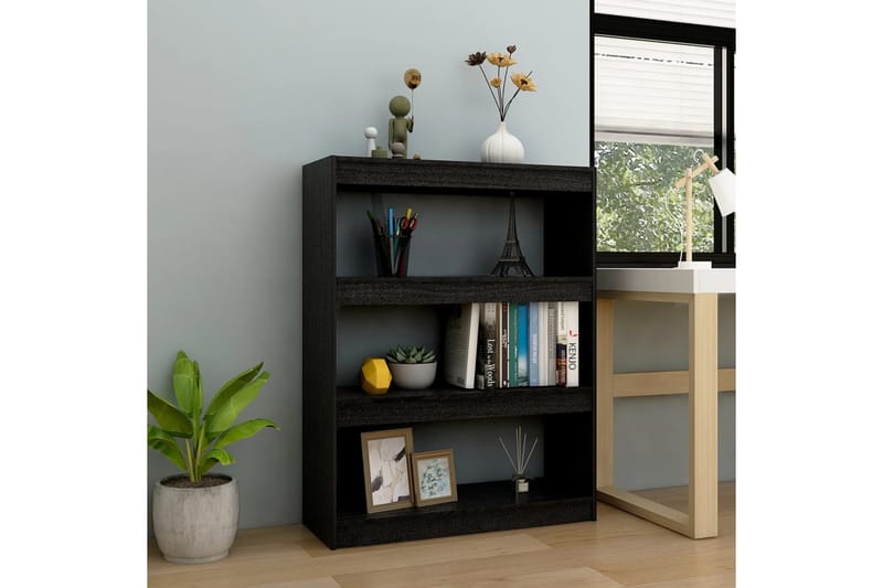 Bokhylla/Rumsavdelare svart 100x30x103 cm furu - Svart - Förvaring - Hylla - Bokhylla