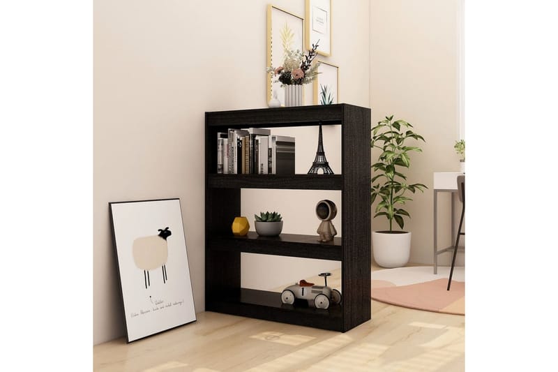 Bokhylla/Rumsavdelare svart 100x30x103 cm furu - Svart - Förvaring - Hylla - Bokhylla