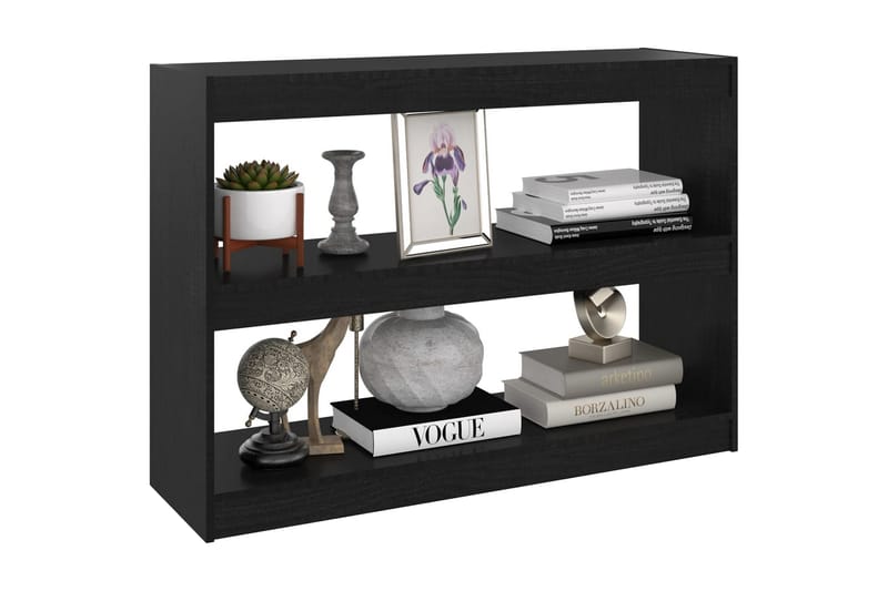 Bokhylla/Rumsavdelare svart 100x30x71,5 cm furu - Svart - Förvaring - Hylla - Bokhylla