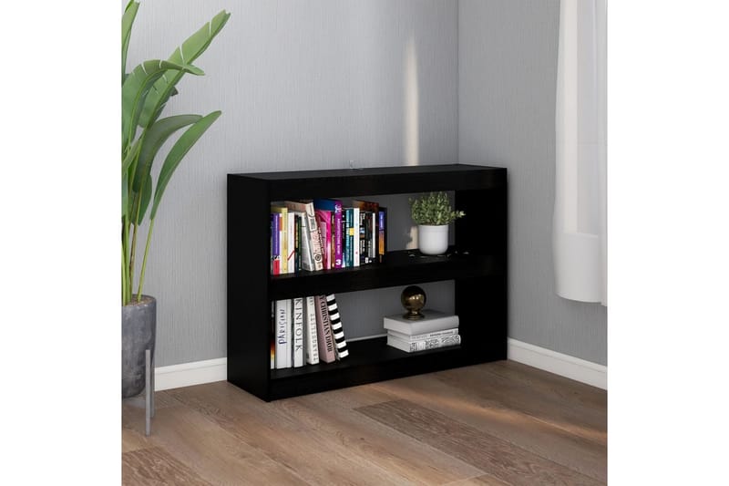 Bokhylla/Rumsavdelare svart 100x30x71,5 cm furu - Svart - Förvaring - Hylla - Bokhylla