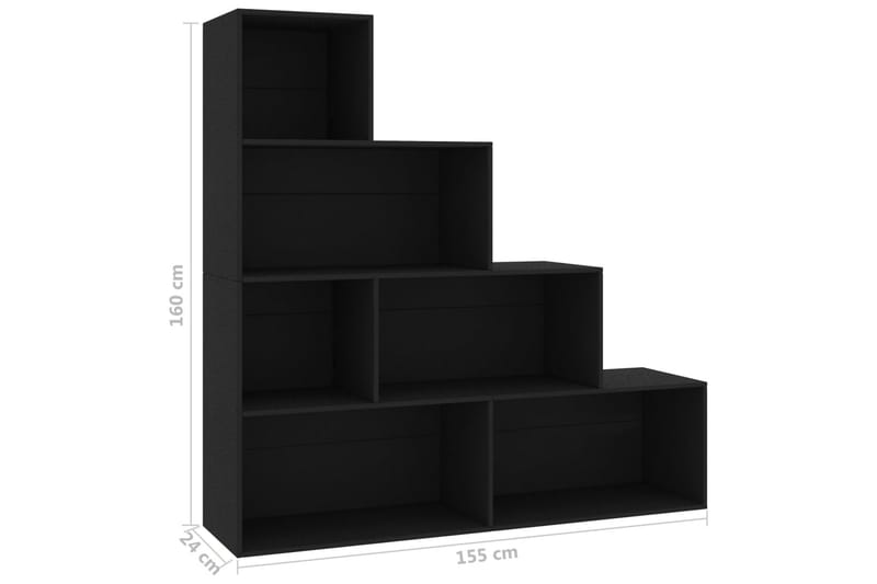 Bokhylla/Rumsavdelare svart 155x24x160 cm spånskiva - Svart - Förvaring - Hylla - Bokhylla